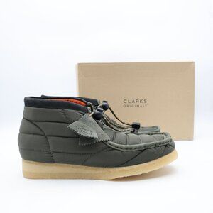 NWB Clarks Original Wallabee Khaki Quilted Boot Men's Size 9 Casual Crepe Sole